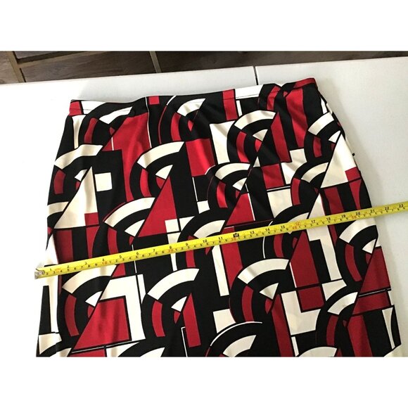 NEW YORK & COMPANY-WOMENS GRAPHIC LIGHT WEIGHT PULLOVER KNEE LENGHT SKIRT SIZE L - Picture 4 of 5